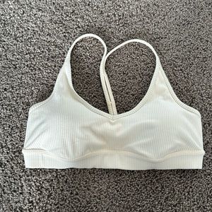 Alo Ribbed Blissful Bra - Ivory - size M